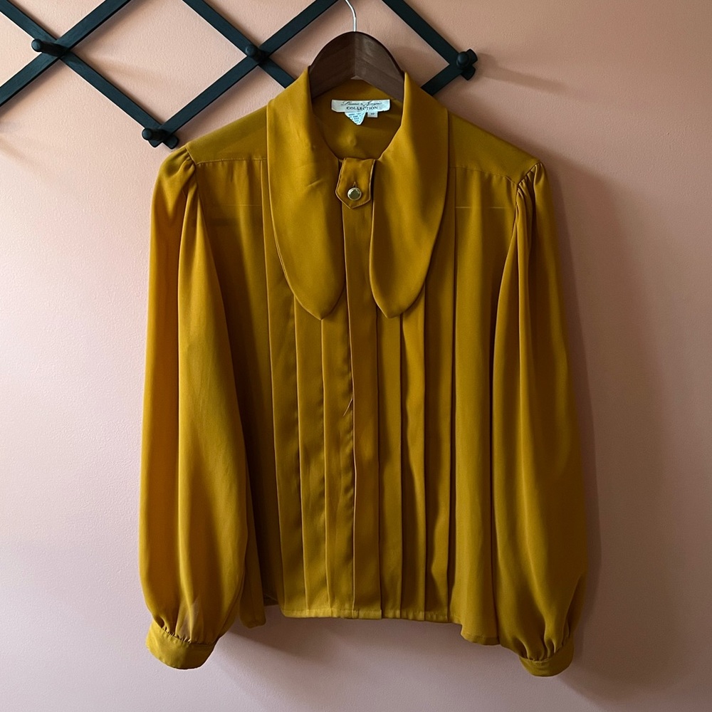 Vintage luxe marigold blouse